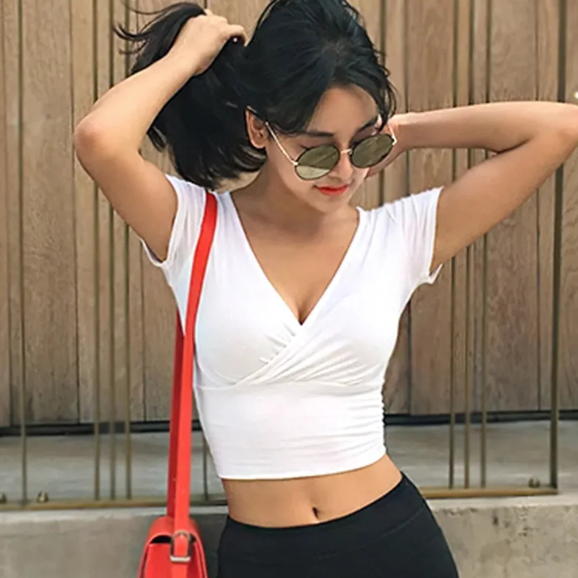 Tight-Fit Cotton Crop Top