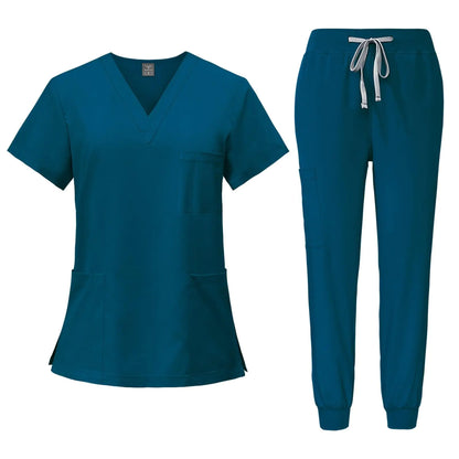 Scrubs Set with 10 Pockets Scrubs for Women Set Women Scrubs Scrubs for Women Set Jogger Scrubs for Women Short Sleeve Top and Pants Women Scrubs Sets 4 Way Stretch（1-TurquoiseXX-Large）