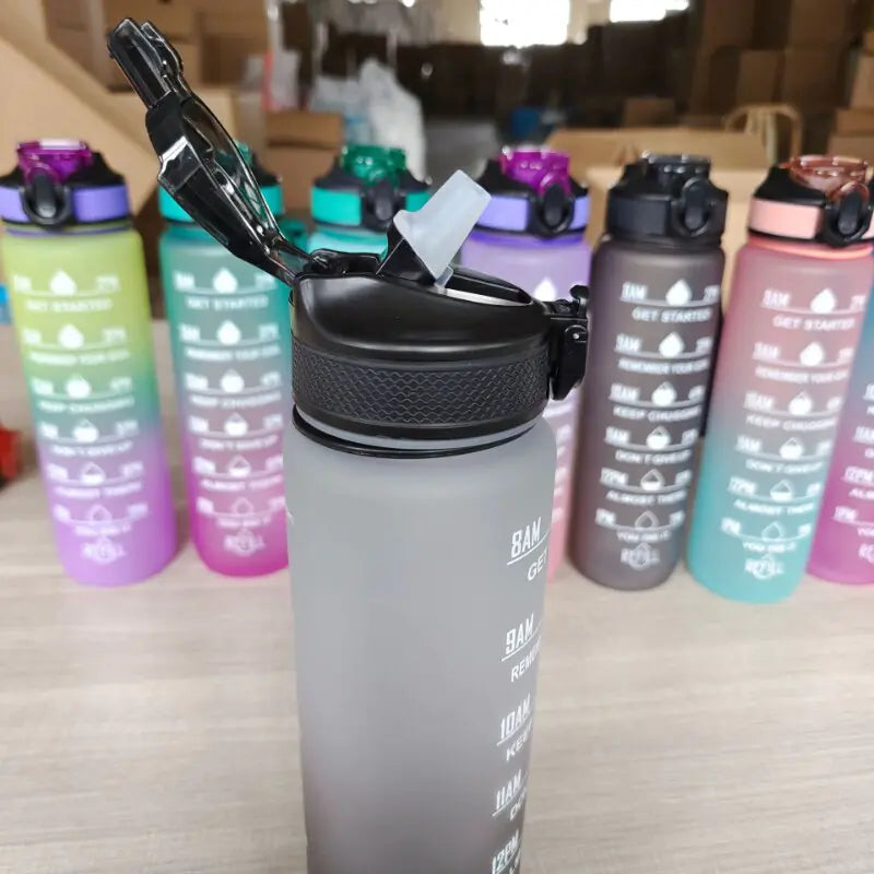 1 Liter Water Bottle Motivational Sport Water Bottle Leakproof