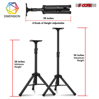 5Core Adjustable DJ Speaker Stands 36 Inch