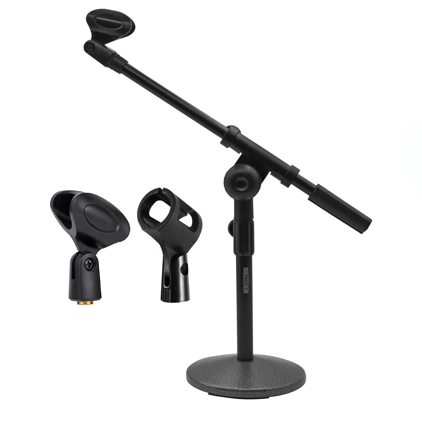 5Core Round Base Desktop Mic Stand Universal Desk Microphone Holder Table Top Stands BLACK