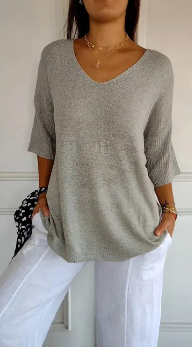 Slim Fit V-Neck Knit Sweater