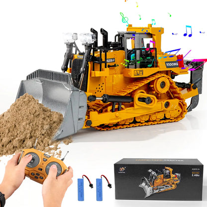 FUUY RC Construction Toys for Kids Ages 3 Year Old RC Bulldozer Toys for Boys Remote Control Construction Vehicles Tractor Toys for Kids 3-5 4 5 6 7 8 Year Old Birthday Gift