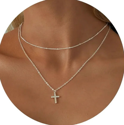 Silver Faith Cross Necklace