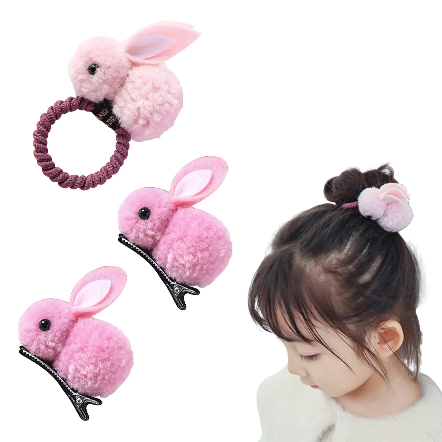 Bunny Bliss Hair Clips and Headband Set