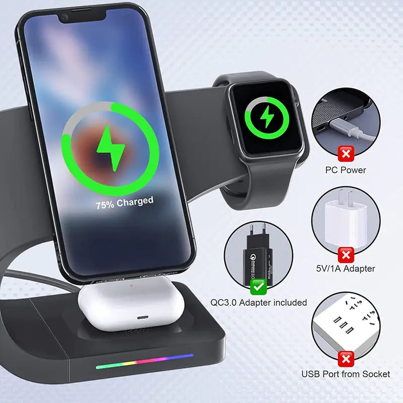 3 In 1 Wireless Chargers Stand