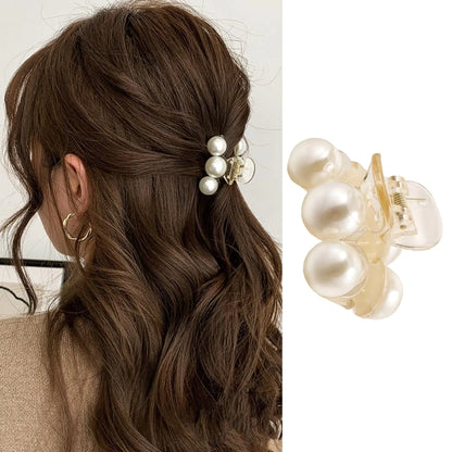 Pearl Trio Mini Hair Clips for Women