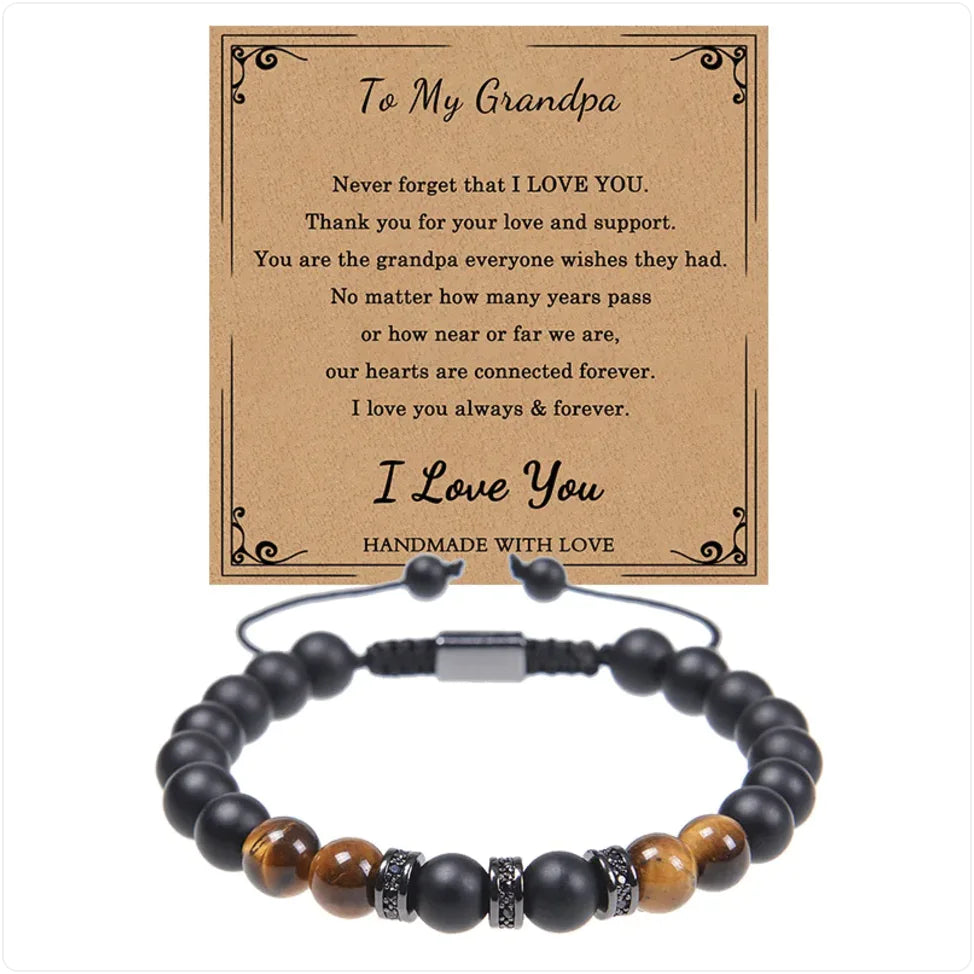 Natural Stone Bracelet with Greeting Card