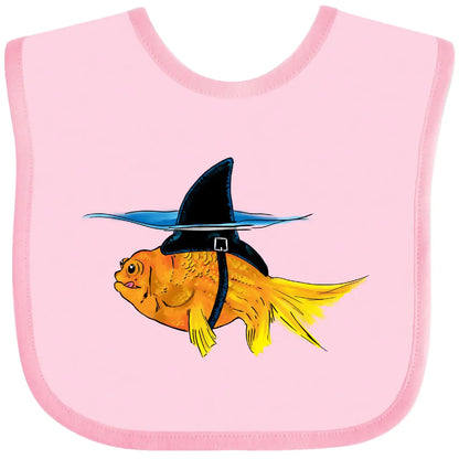 inktastic Funny Goldfish with Shark Fin Baby Bib Pink 3aa8c