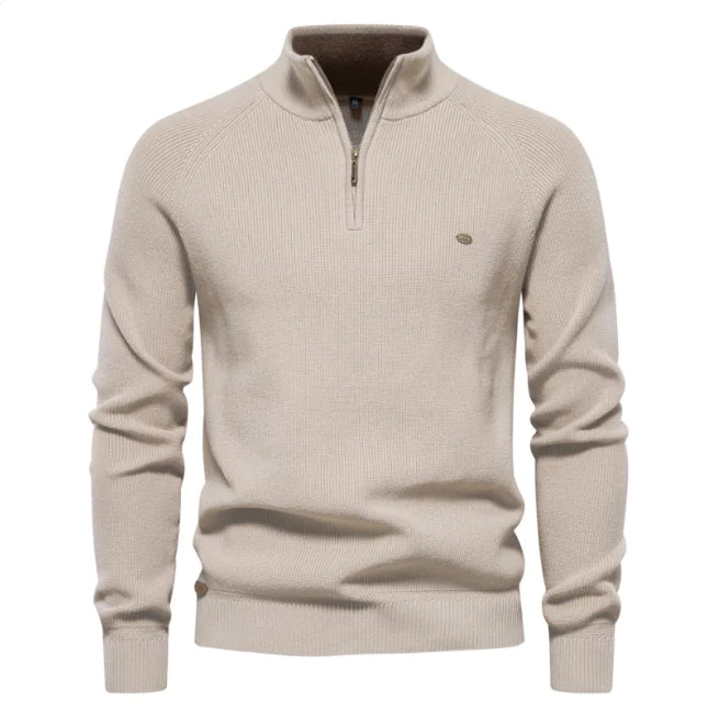 Men's Stylish Half-Turtleneck Solid Color Top