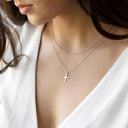 Silver Faith Cross Necklace