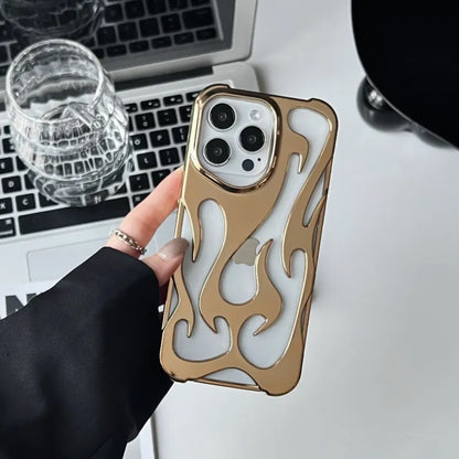 Flame Pattern Electroplated Soft Phone Case