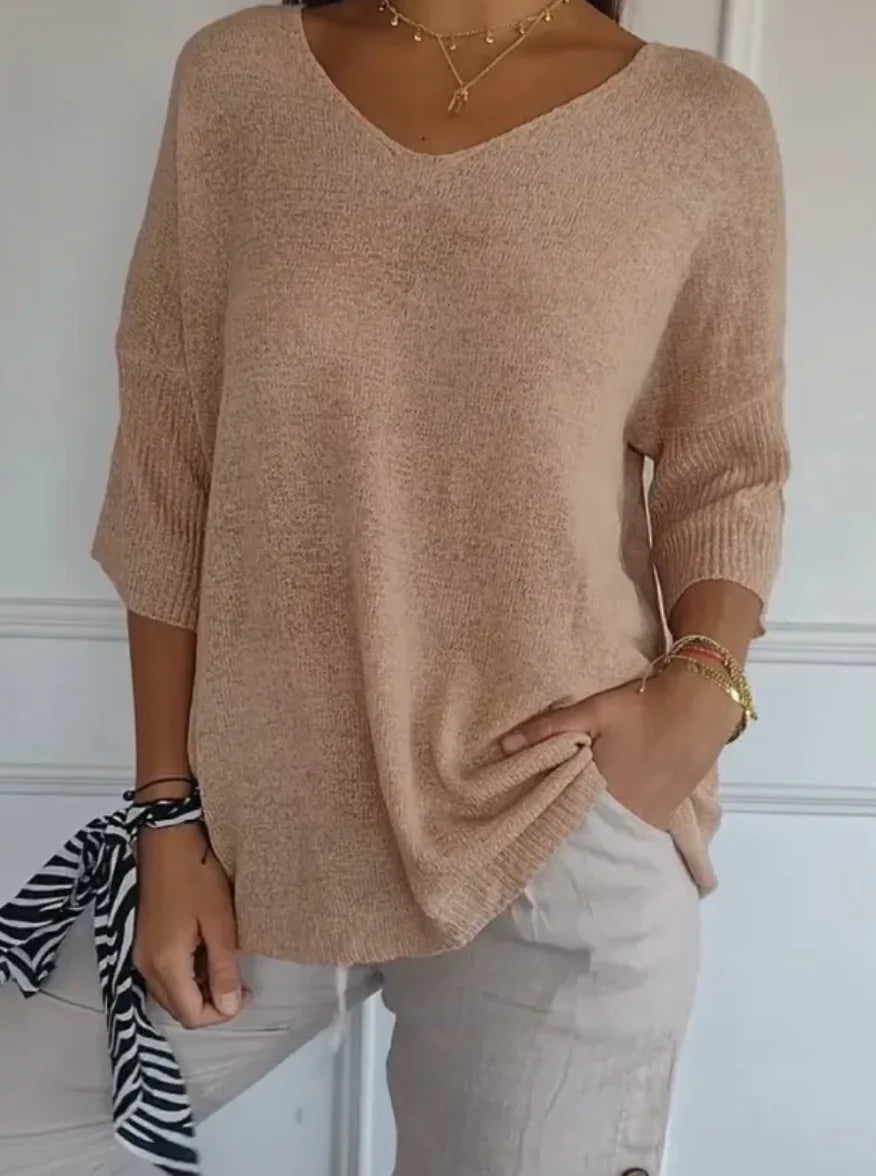 Slim Fit V-Neck Knit Sweater