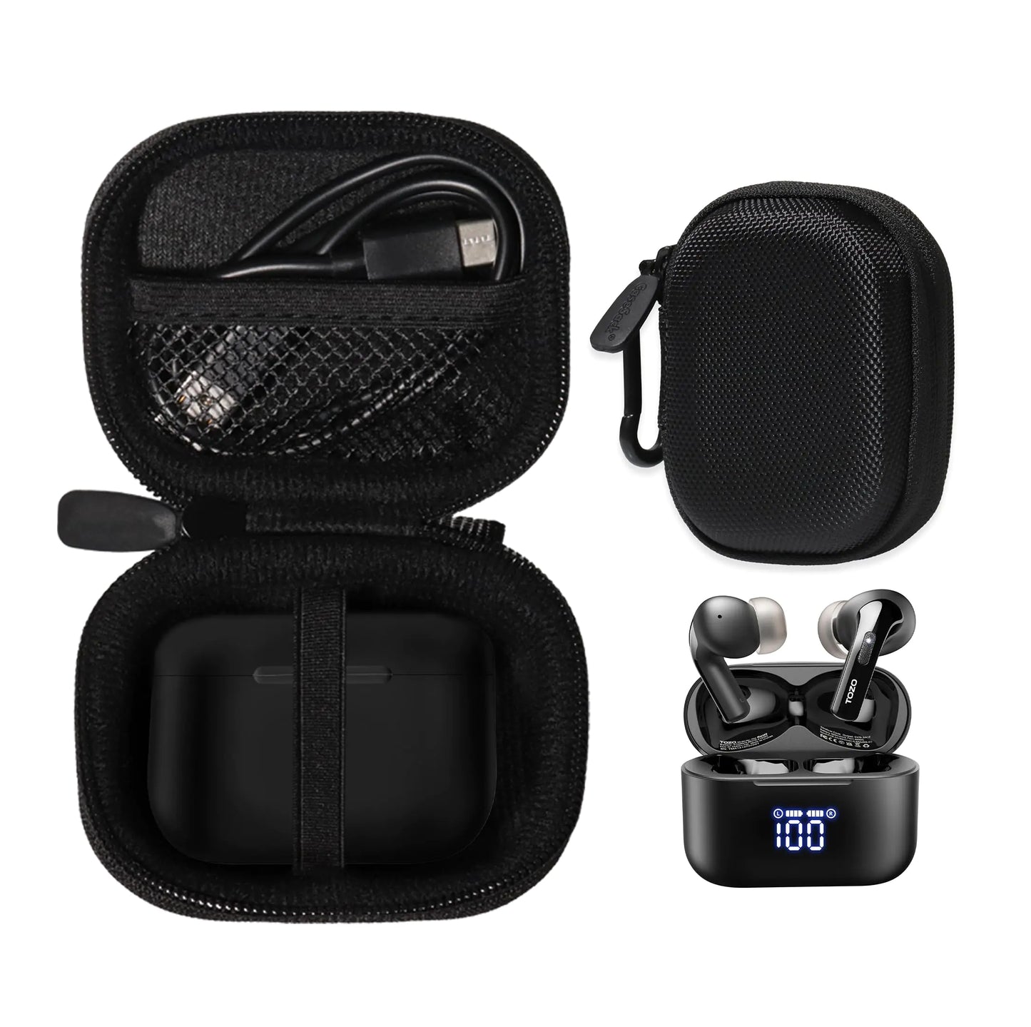 CaseSack Case for TOZO T20 Earbuds (Black)