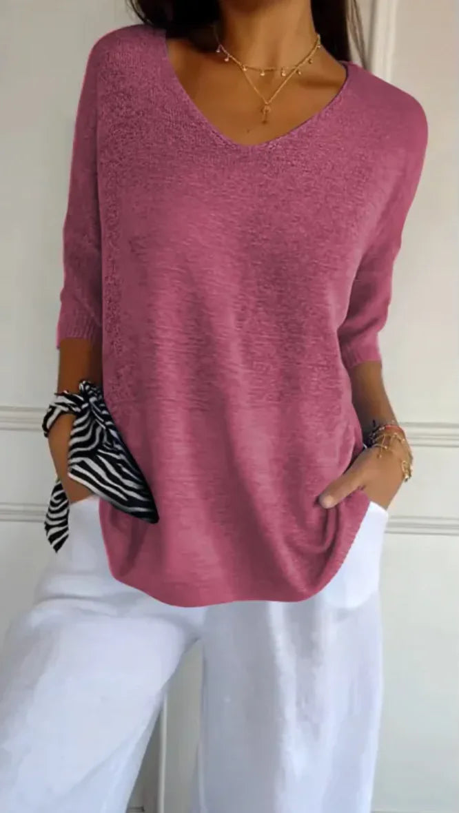 Slim Fit V-Neck Knit Sweater