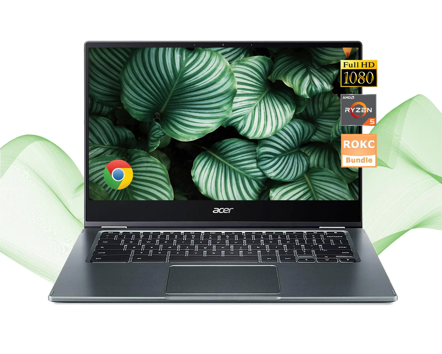 acer Chromebook Laptop Computer 14" FHD Spin Chromebooks Laptops Ryzen 5 8GB RAM 128GB eMMC Webcam Bluetooth Wi-Fi RK Bundle&Stylus Chrome OS Back to School&College Ready for Student