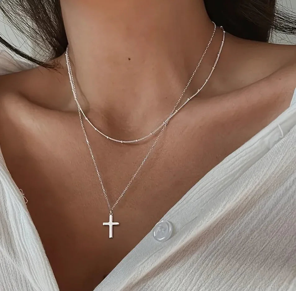 Silver Faith Cross Necklace