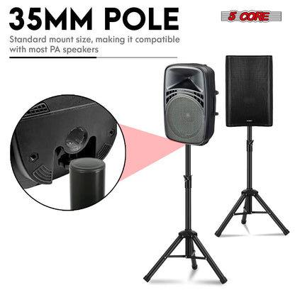 5Core Adjustable DJ Speaker Stands 36 Inch