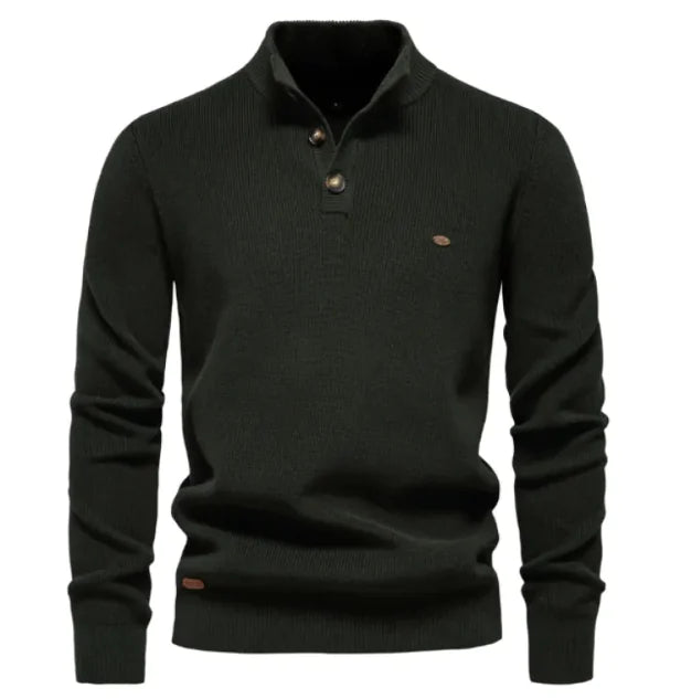 Men's Stylish Half-Turtleneck Solid Color Top