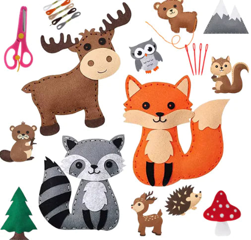 Forest Creatures DIY Felt Sewing Kit for Kids