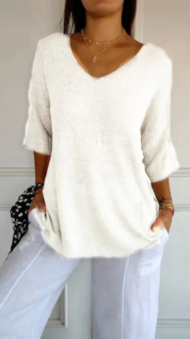 Slim Fit V-Neck Knit Sweater